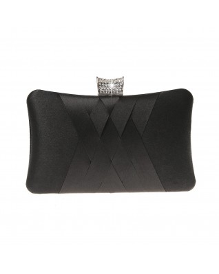 Fashion Women's Simple Satin Diamond Clutch