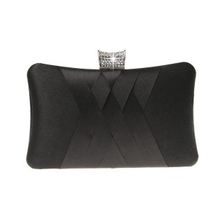 Fashion Women's Simple Satin Diamond Clutch