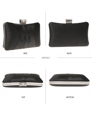 Fashion Women's Simple Satin Diamond Clutch