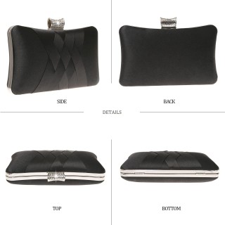 Fashion Women's Simple Satin Diamond Clutch