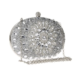 Silver evening handbag