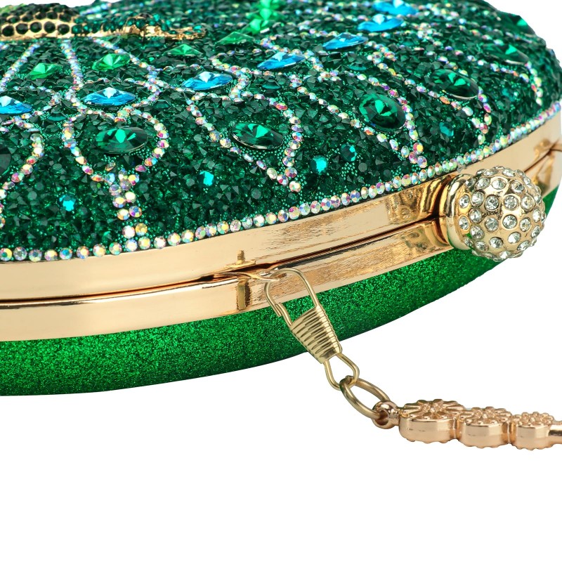 Vintage Beaded Rhinestone Peacock Clutch