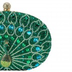 Vintage Beaded Rhinestone Peacock Clutch