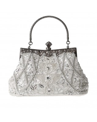 Vintage Beaded Sequin Pearl Clutch