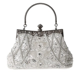 Vintage Beaded Sequin Pearl Clutch