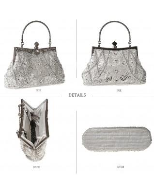 Vintage Beaded Sequin Pearl Clutch