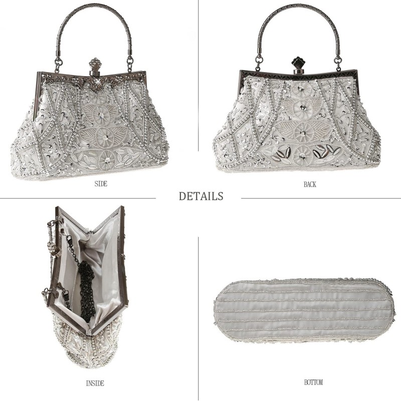 Vintage Beaded Sequin Pearl Clutch