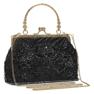 Womens Formal Bridal Sequined Tote Bag