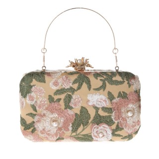 Women's Vintage Floral Embroidered Clutch